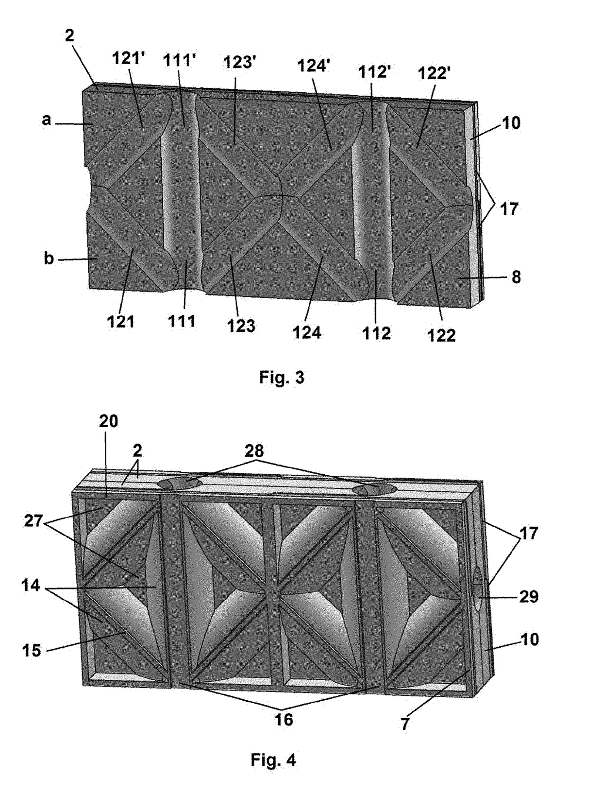 Precast Building Block, Modular Element with Optimized Geometry, Process for Obtaining the Modular Element, Construction, Method for Obtaining a Building by Assembling the Modular Elements