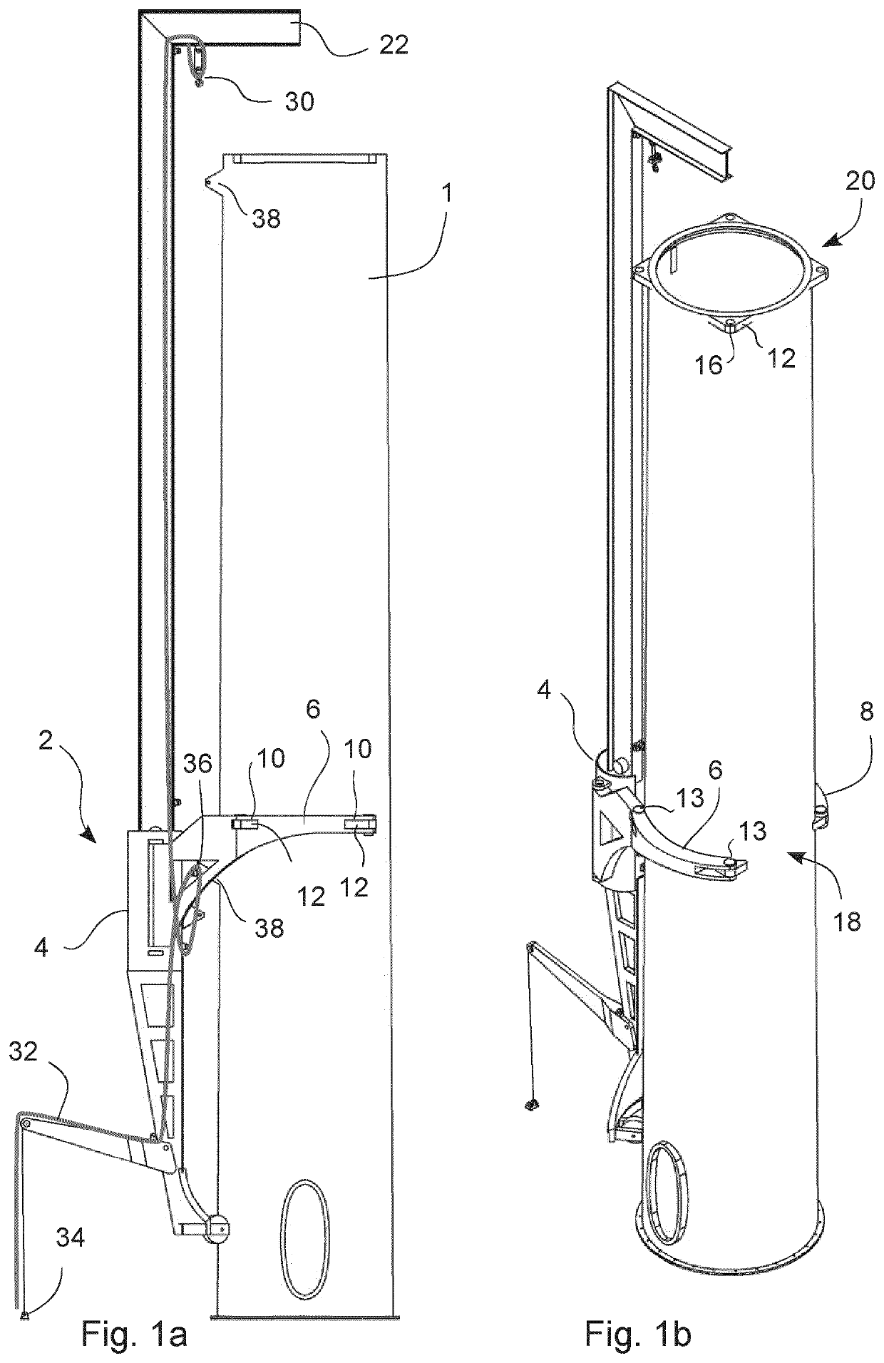 Wind turbine tower with crane connection elements and a crane with tower flange connection elements