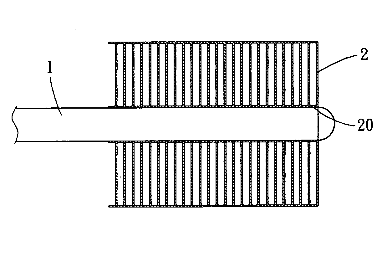 Method for integrating heat conductor with heat dissipating fin