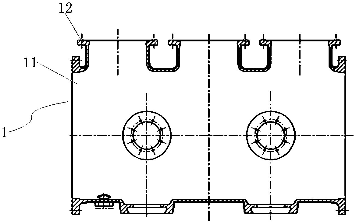 GIS device and three-phase common box bus bar cylinder