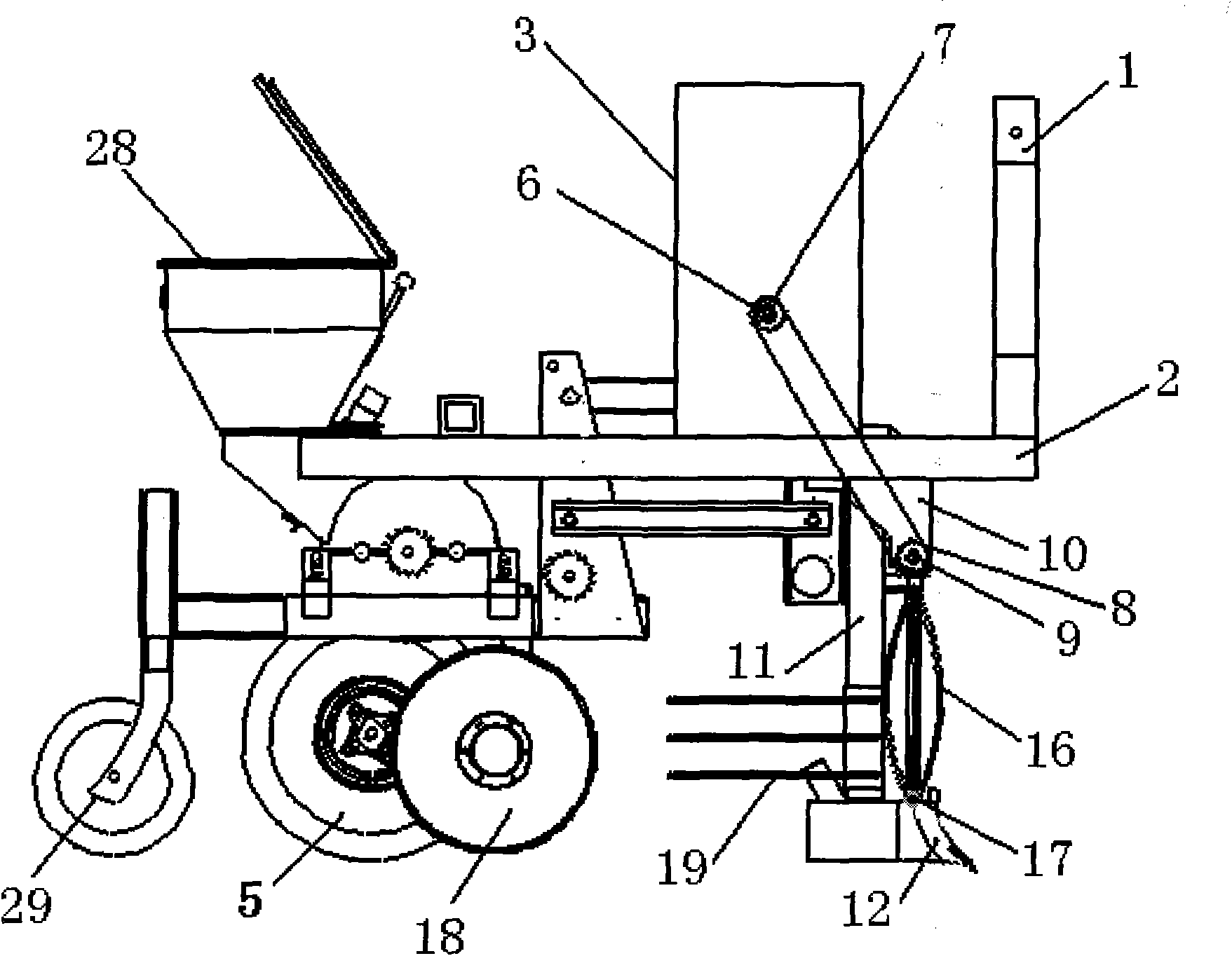 Anti-blockage corn no-tillage seeder