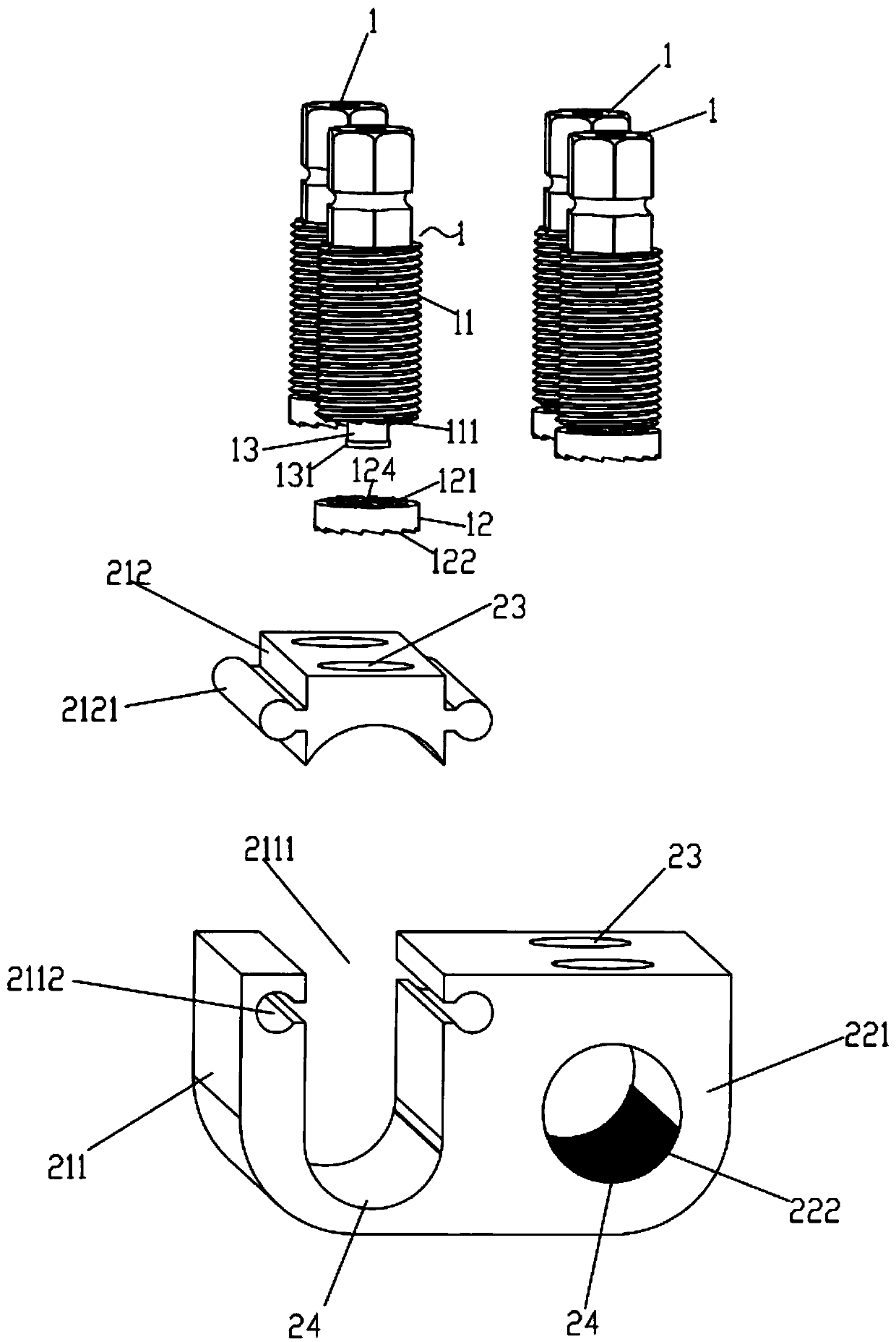 A loose-proof connecting cable clamp