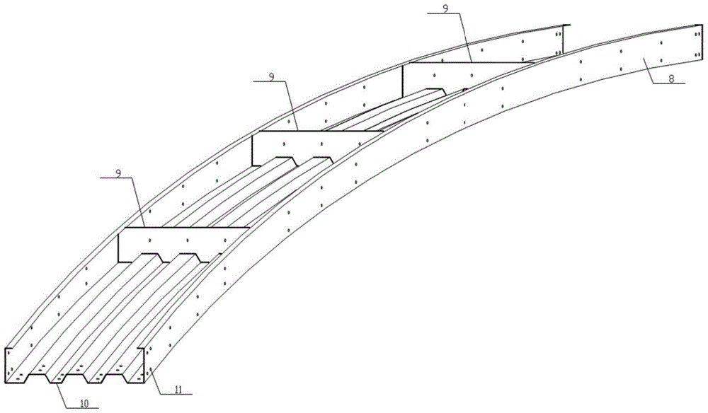 Modular steel form-concrete composite arch bridge and its suspension cable suspension construction method