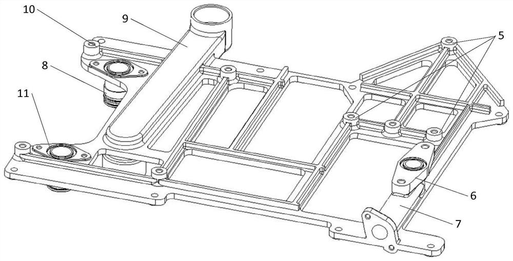 Integrated frame type support arrangement structure