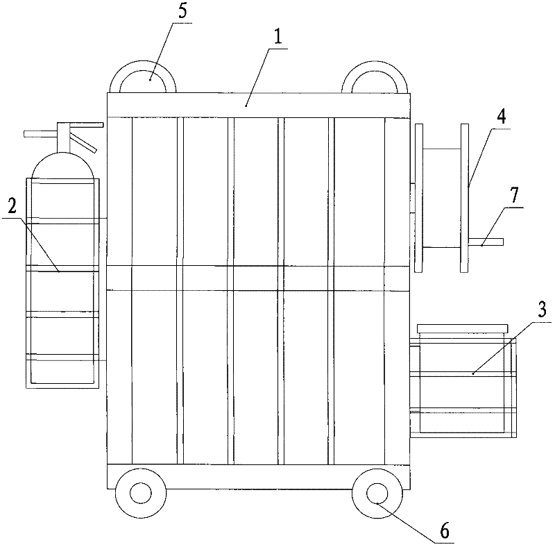 Electric welding machine hoisting cage for building construction