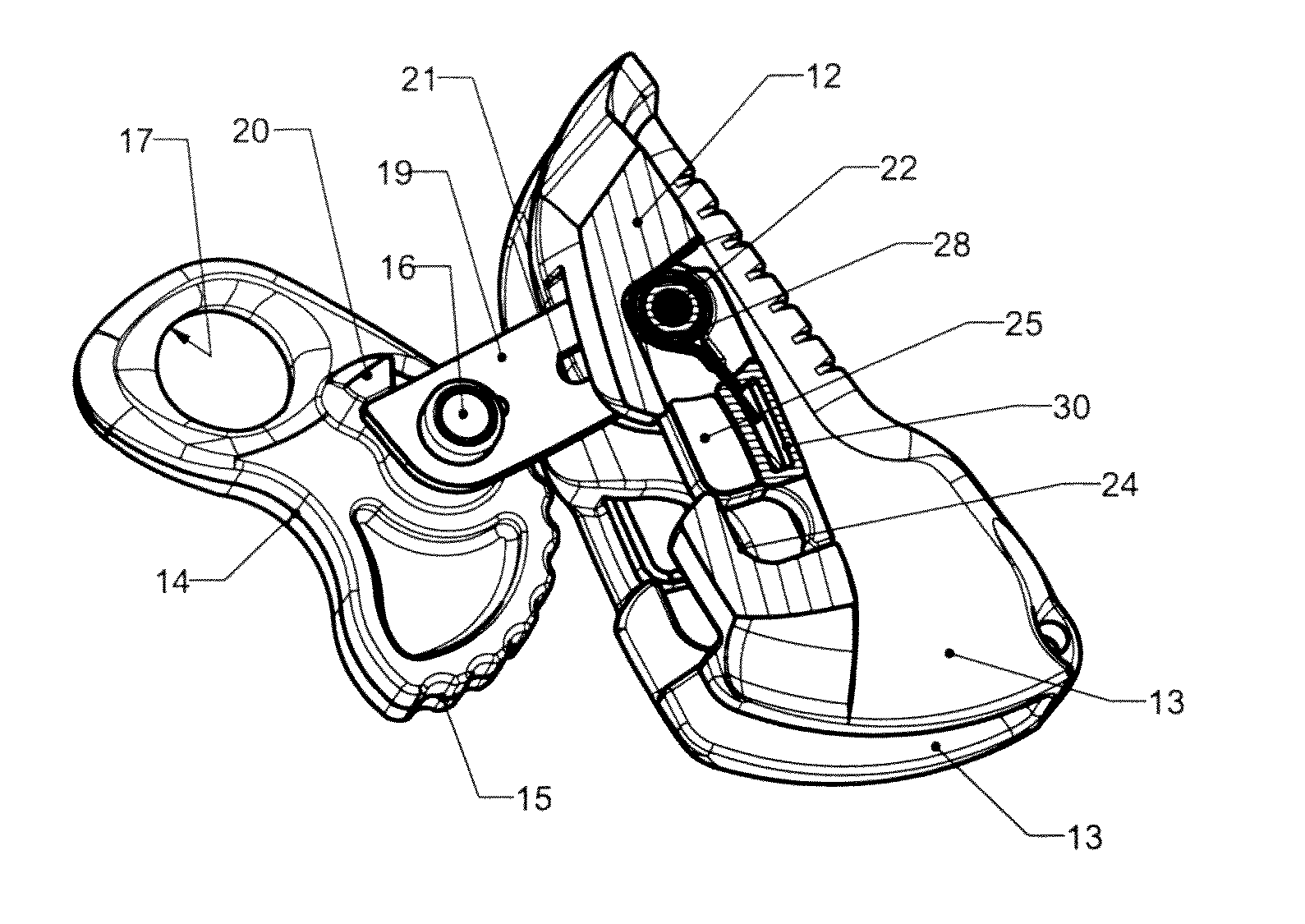 Ascender device with cam for belaying on a fixed rope