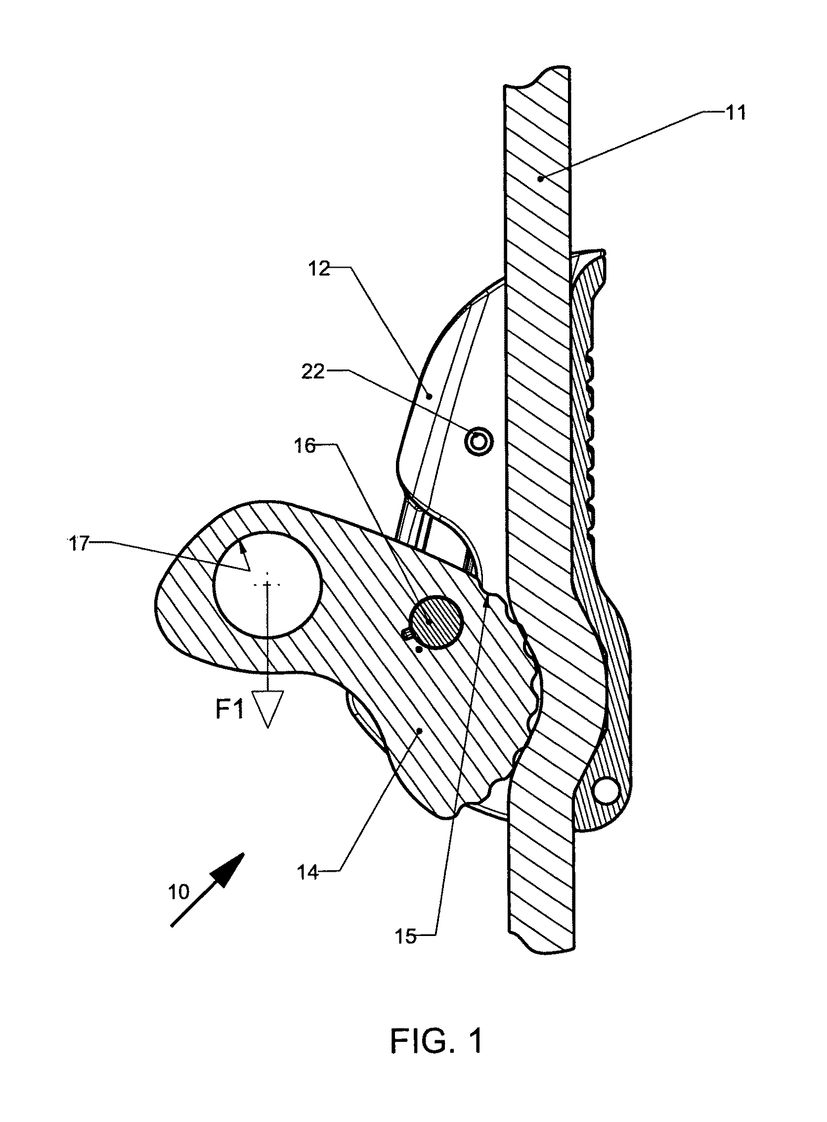 Ascender device with cam for belaying on a fixed rope