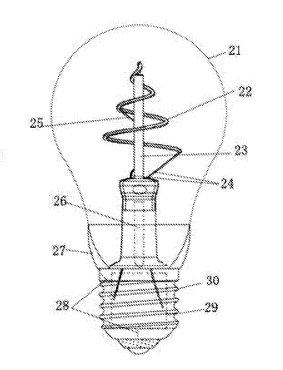 Spiral LED filament and light bulb using spiral LED filament