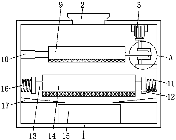 Screening device for tea processing