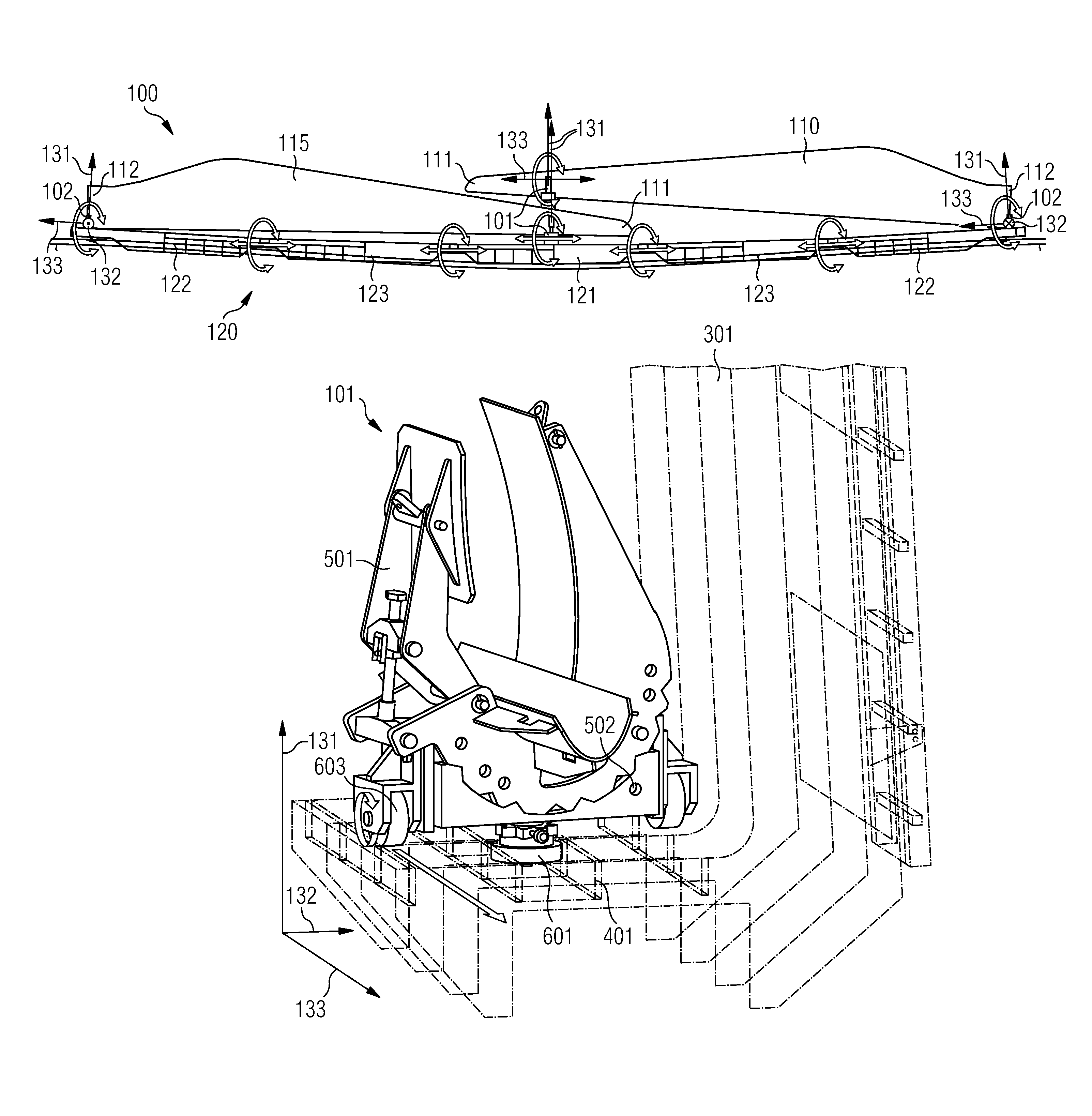 System for transportation of blades on railcars