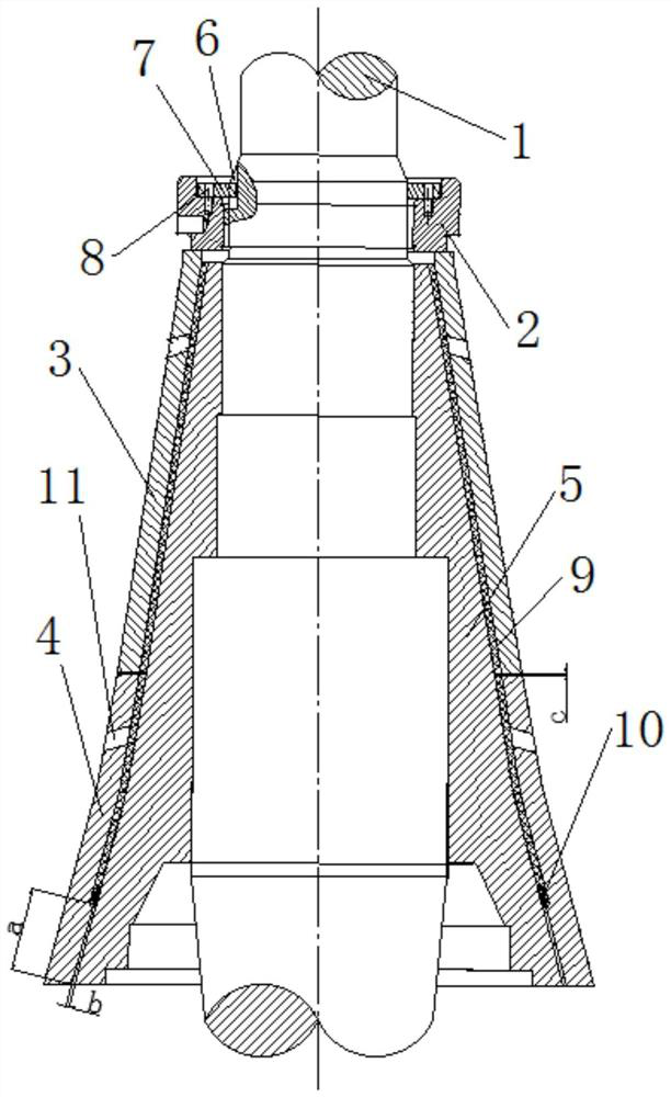 The method of preventing the loosening of the crusher cone liner