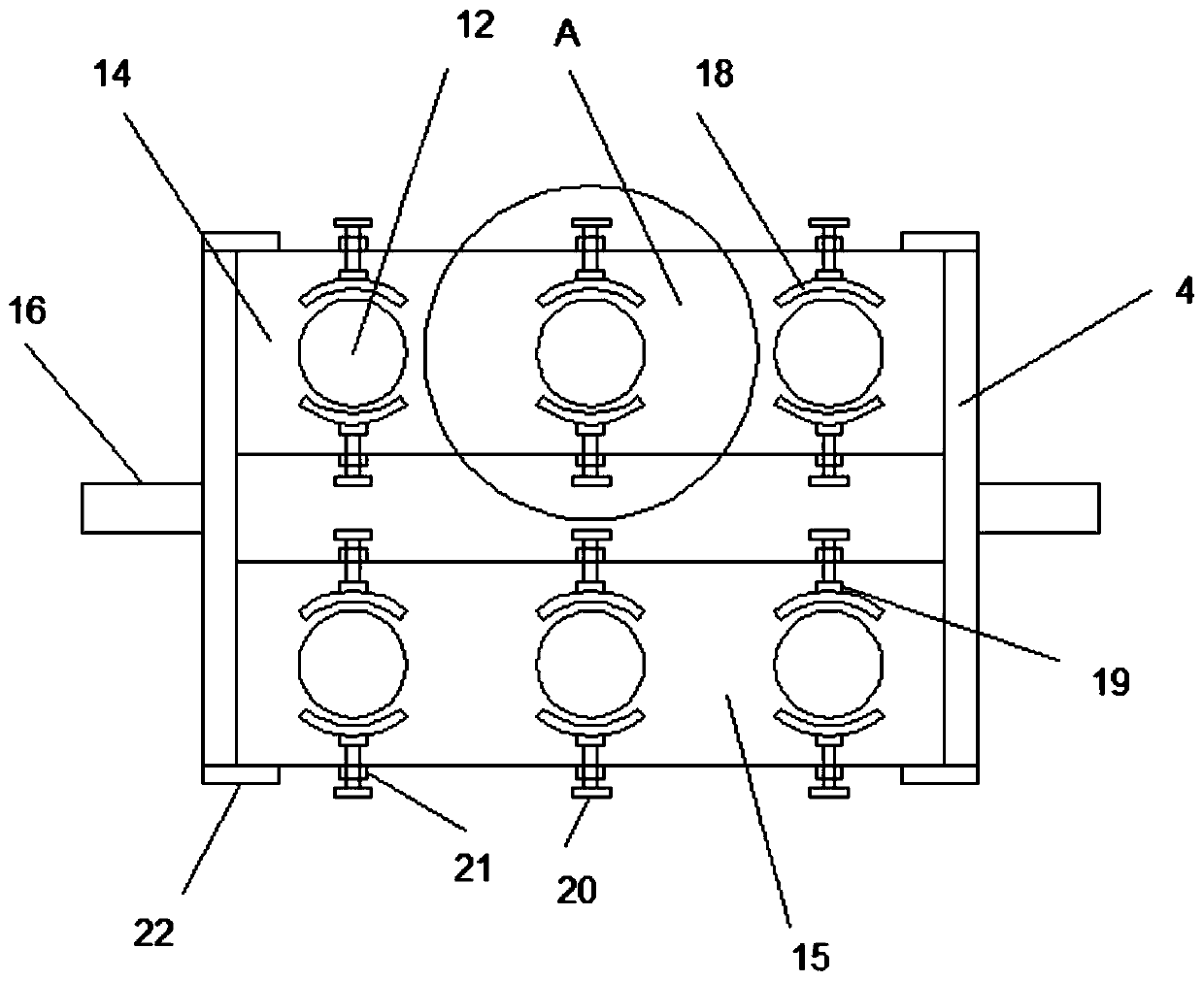 A double-sided punching device for an overturned automobile flange