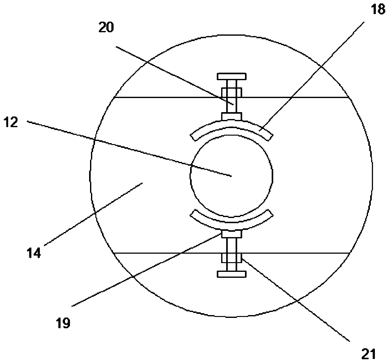 A double-sided punching device for an overturned automobile flange