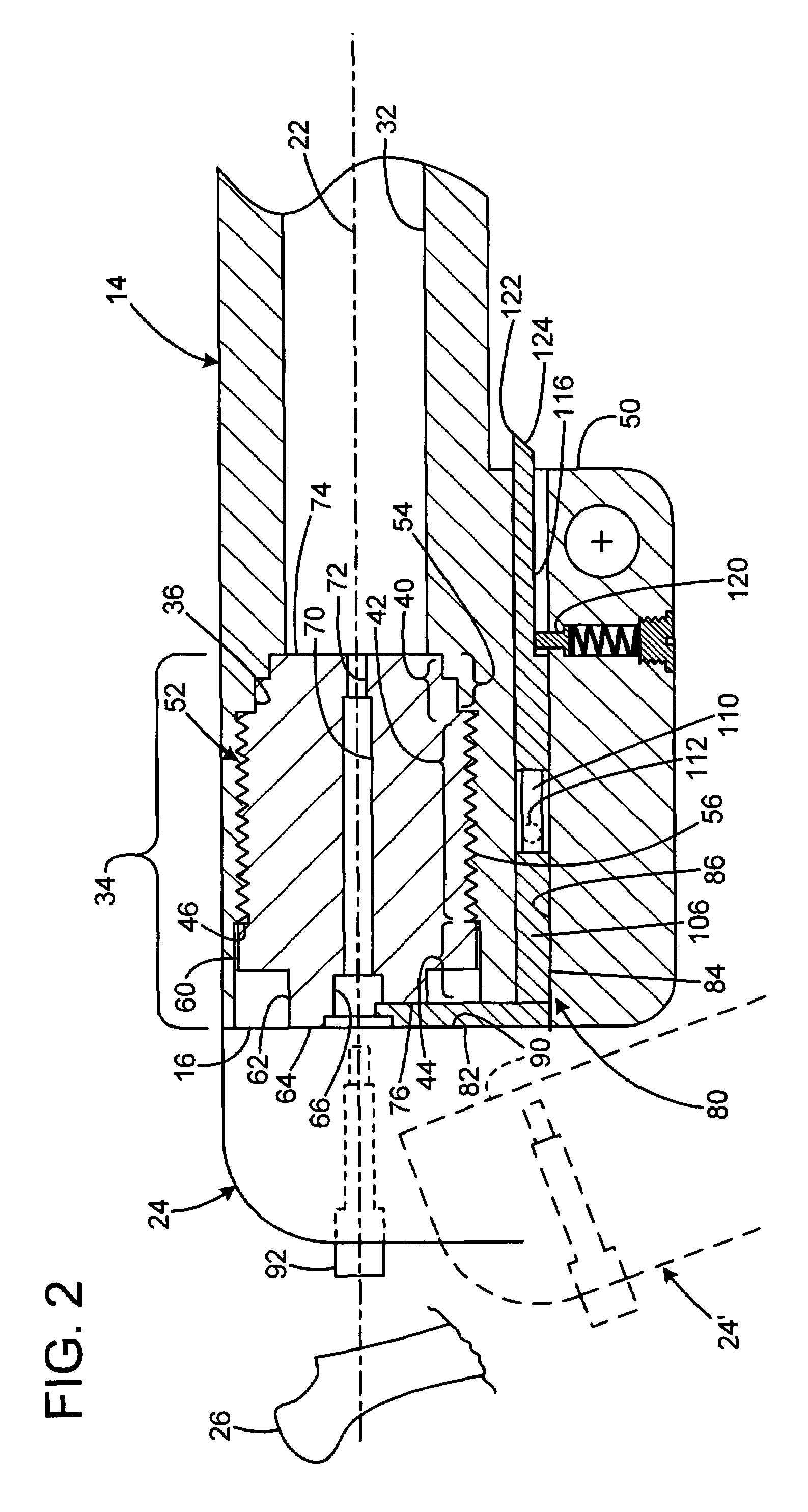 Muzzle loading rifle with movable extractor