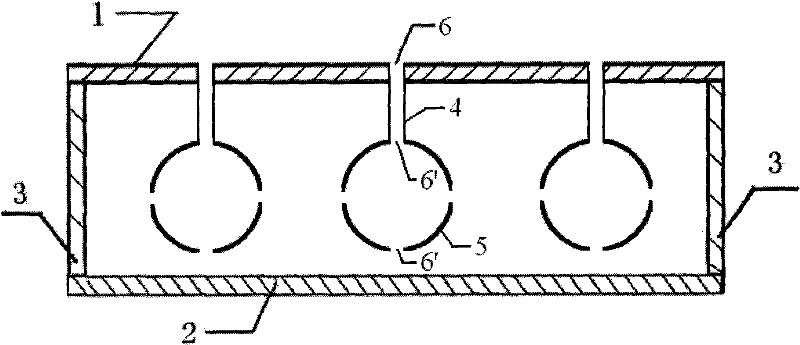 Composite sound absorbing device with built-in resonant cavity