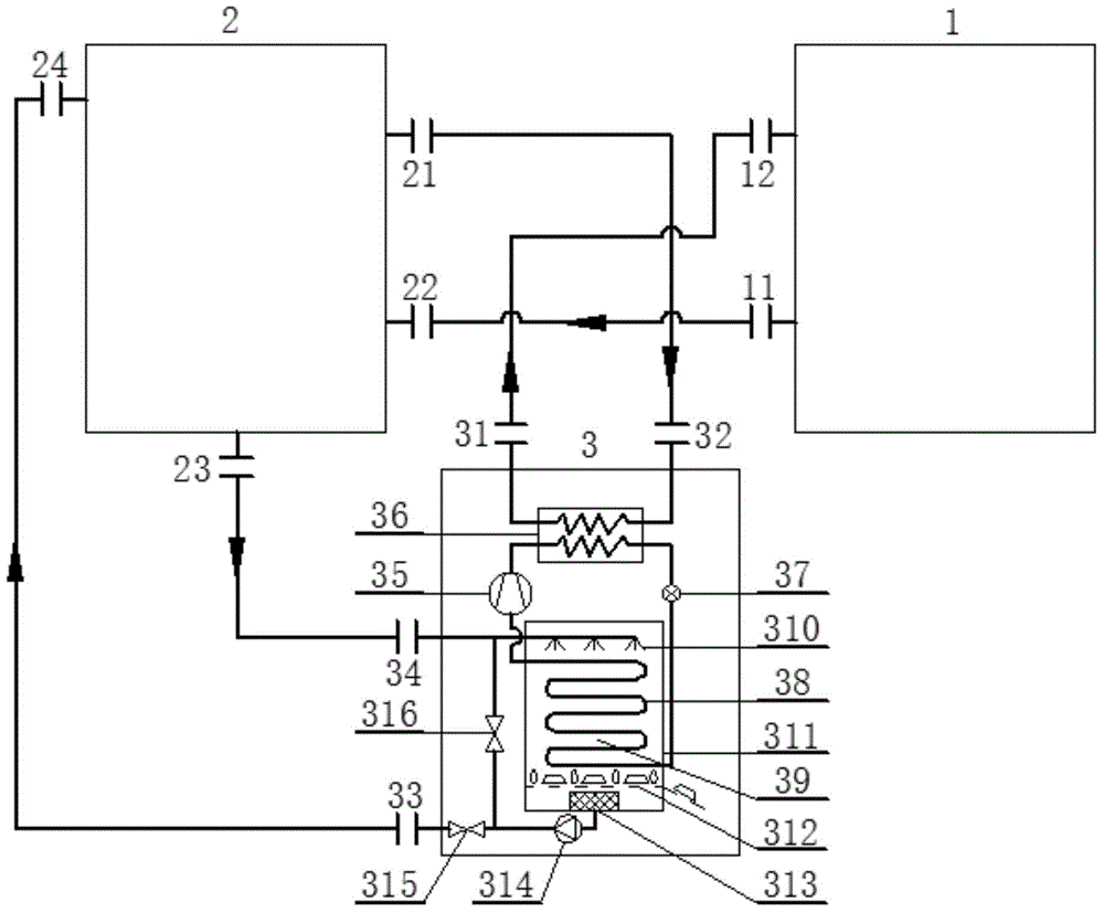 Solution heat pump system based on freezing regeneration and heat recovery thereof