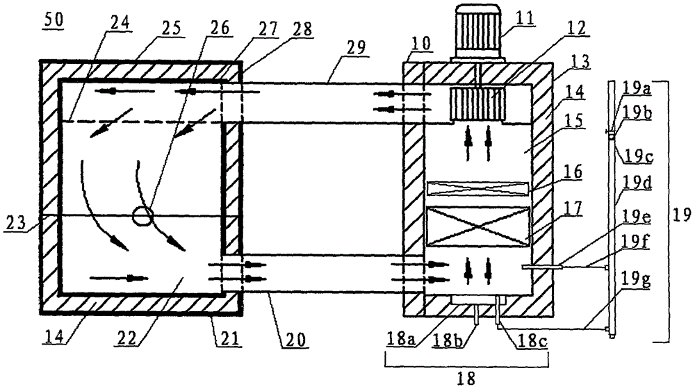 Condensation-controllable split type testing tank