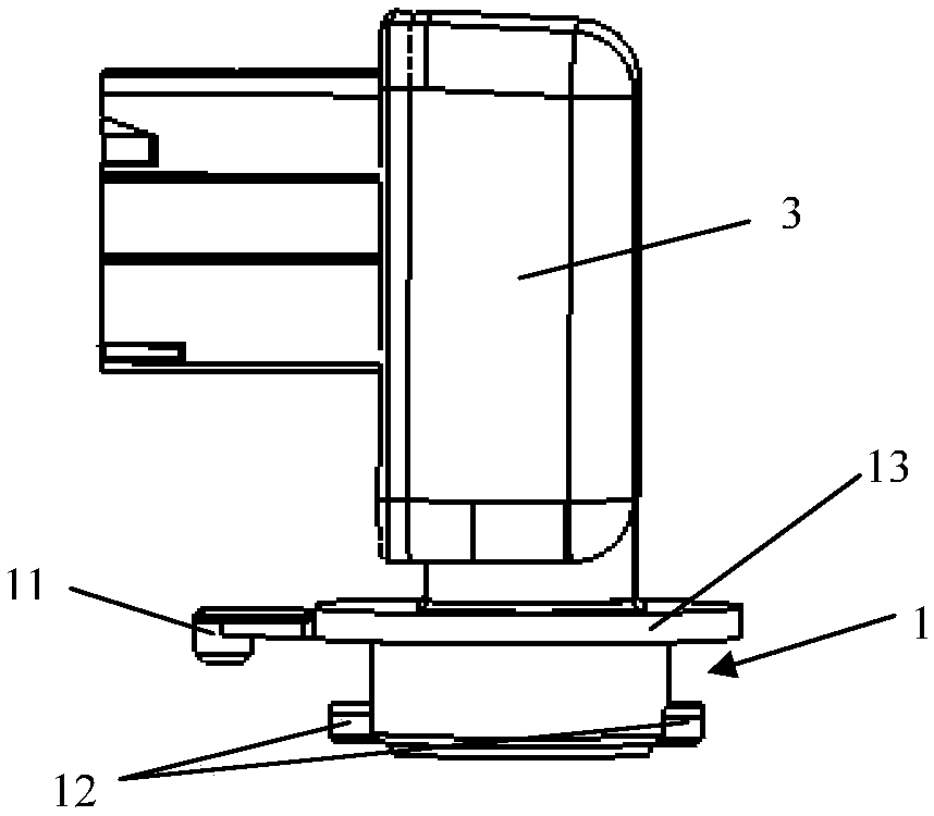 Fixing device used for fixing electronic element in vehicle and vehicle