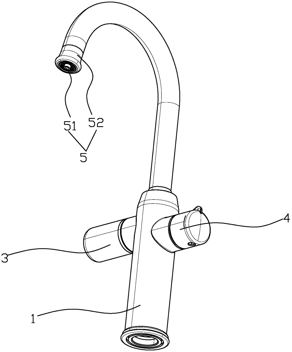 Transverse clamping type water treatment faucet