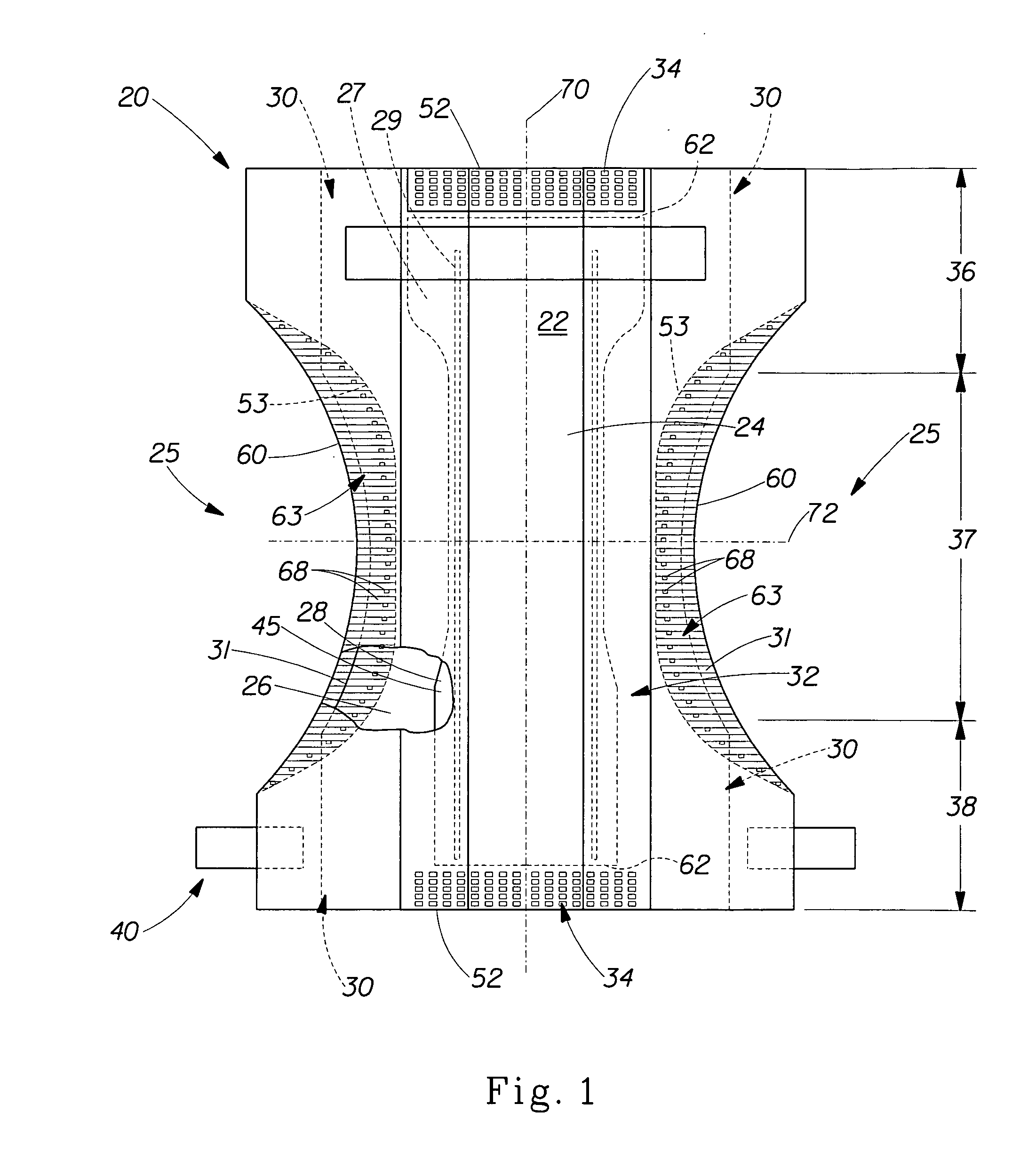 Edge fold having substantially uniform gathers for absorbent article and method for making