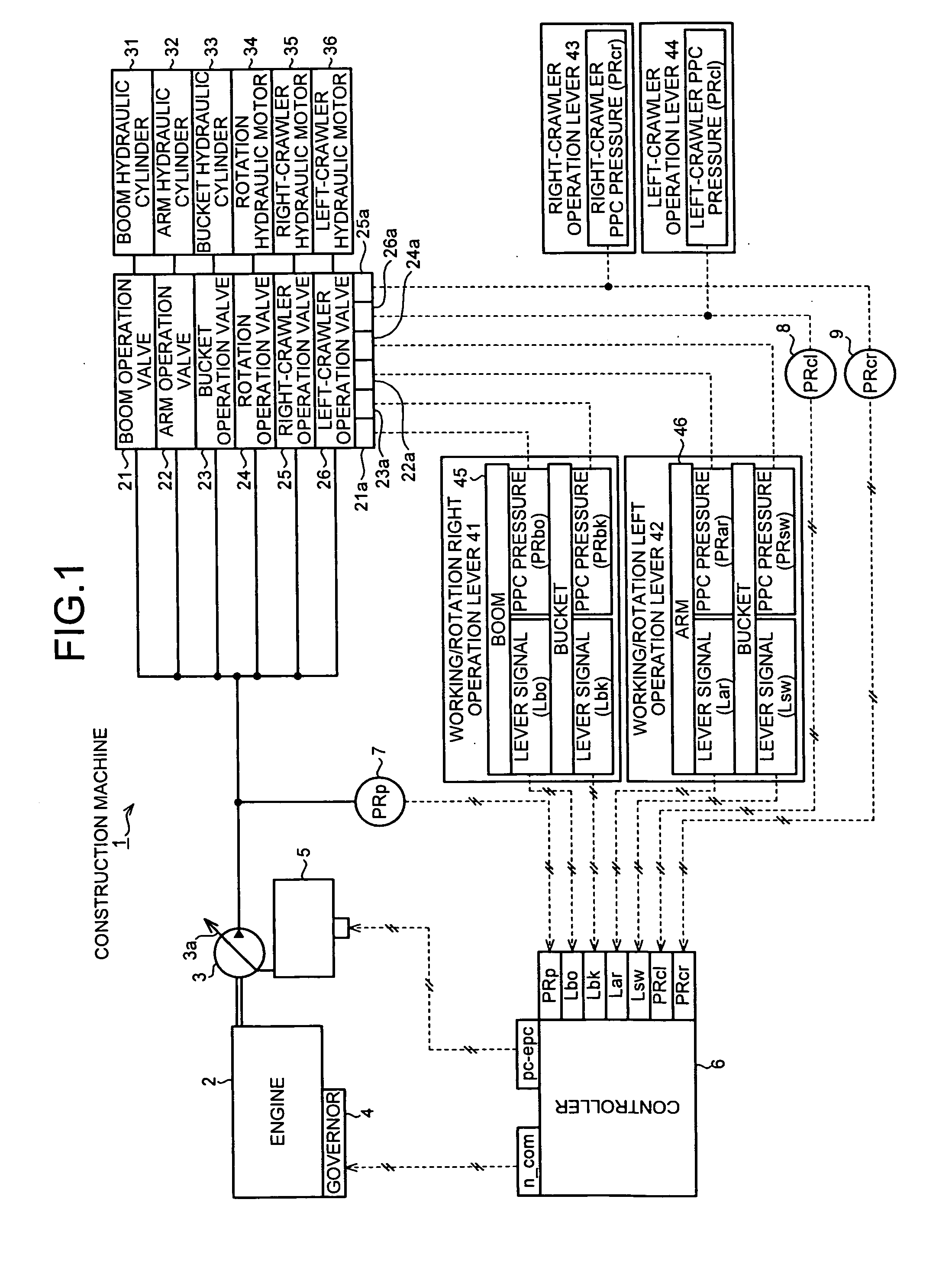 Control device of engine, control device of engine and hydraulic pump, and control device of engine, hydraulic pump, and generator motor