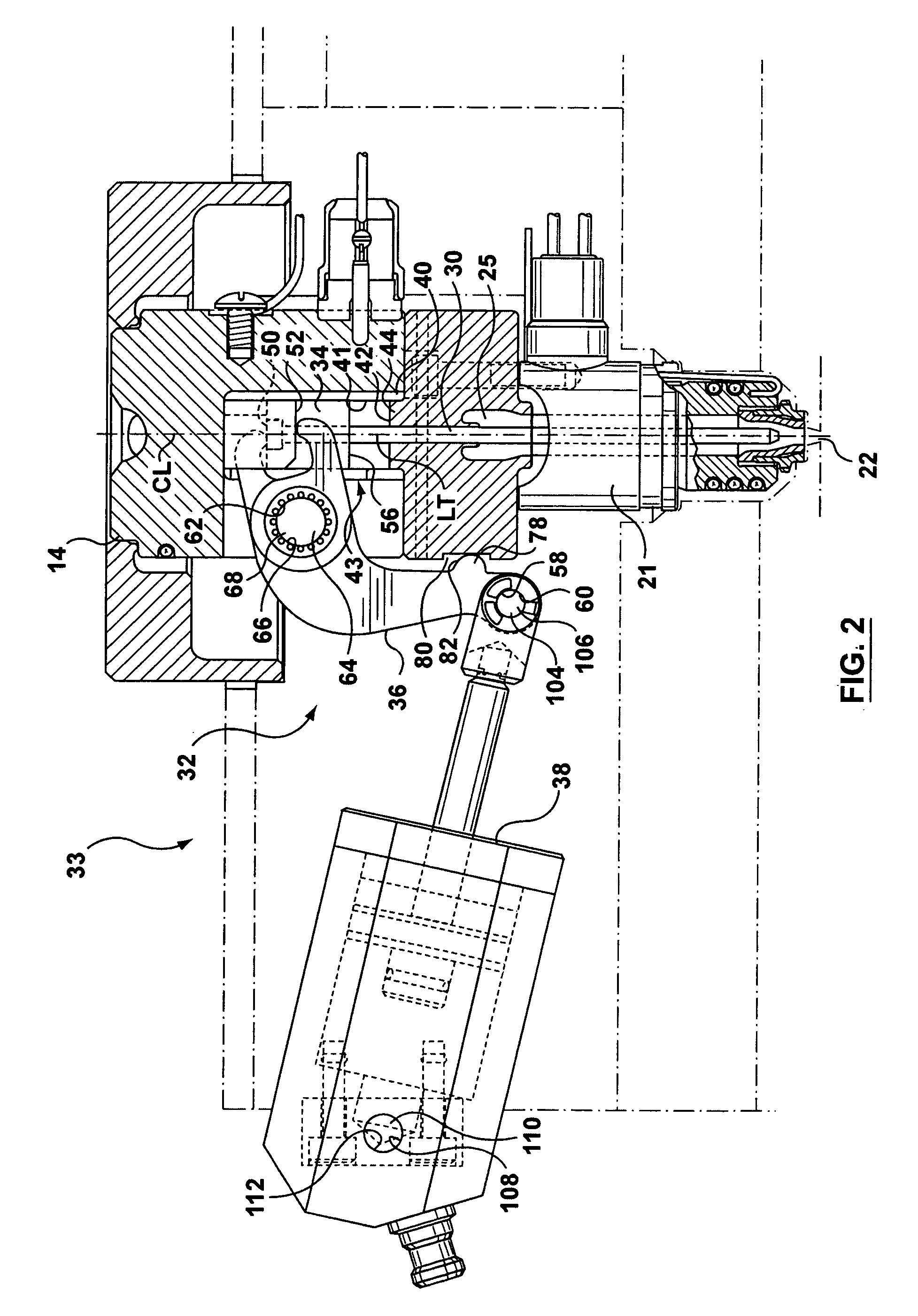 Stroke limiter for valve pin actuating mechanism