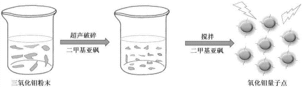 Preparation method of molybdenum oxide quantum dot by one-step method