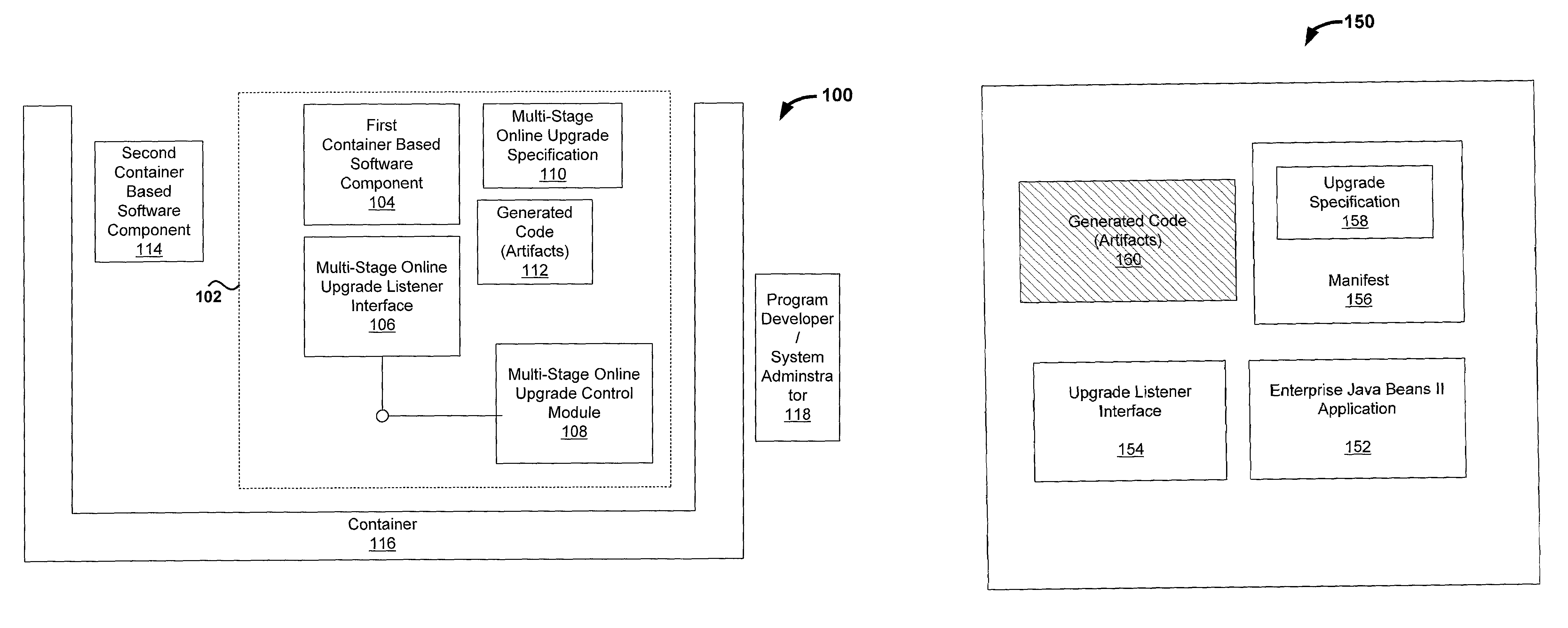 Online upgrade of container-based software components