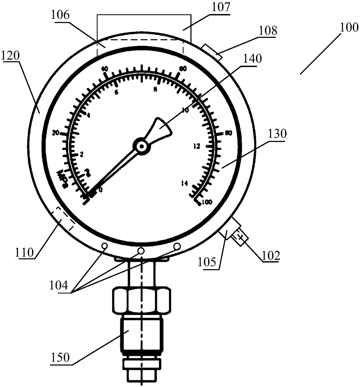 Pressure gauge and pressure monitoring system