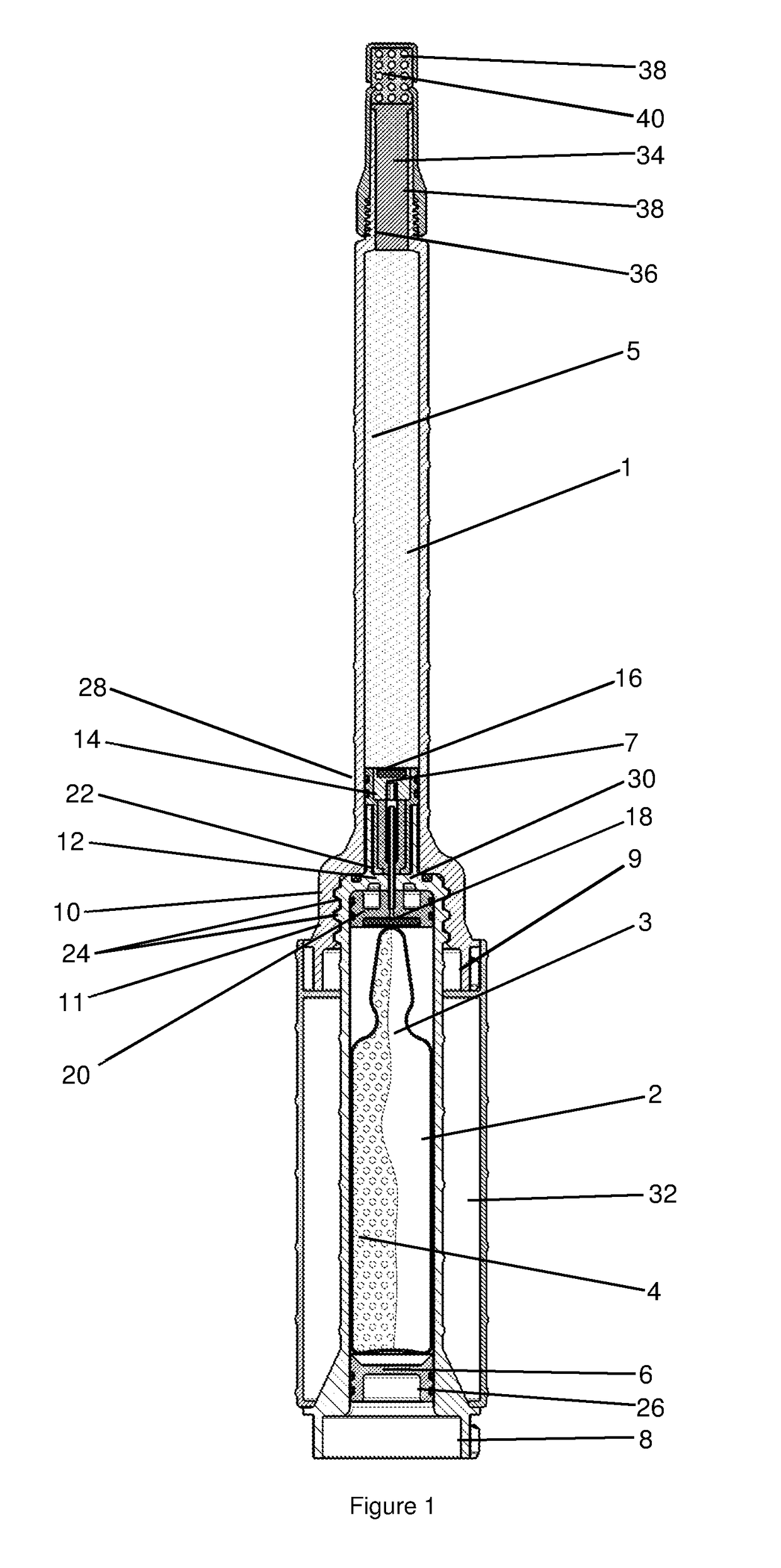 Two-part storage and mixing device for the production of a bone cement, and pertinent method