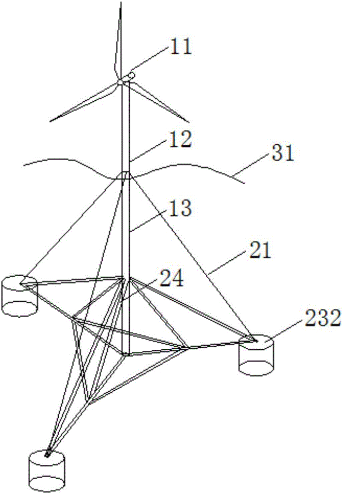 Semi-fixed offshore wind turbine foundation