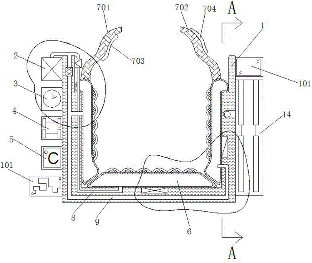 Multi-temperature-regulation massaging device for hemodialysis