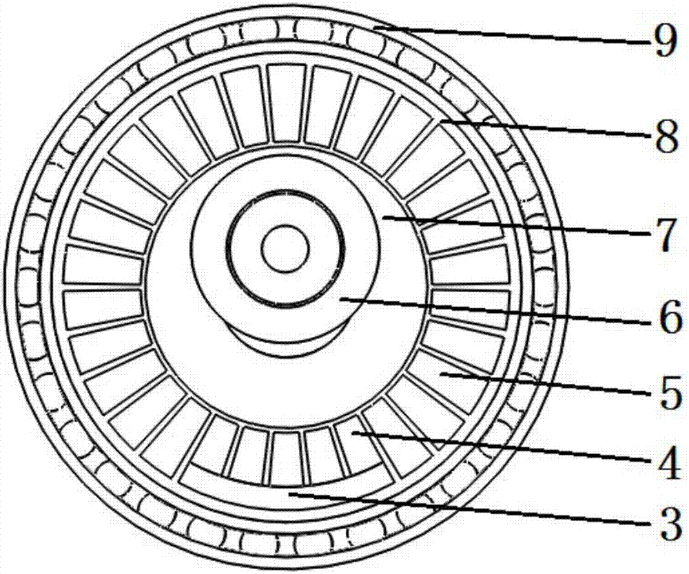 Combined magnetic bearing