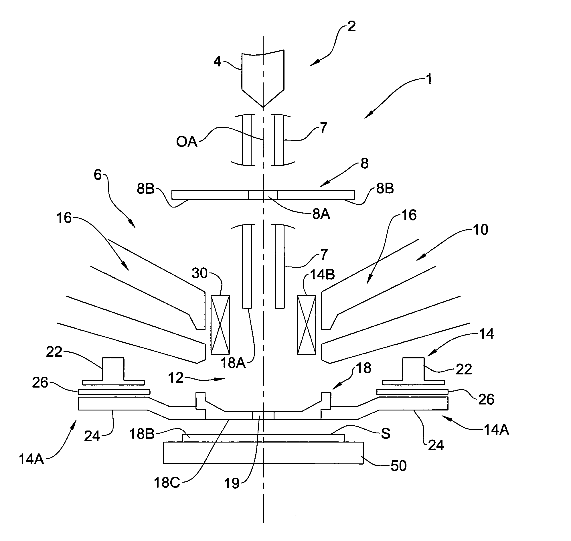 Beam directing system and method for use in a charged particle beam column