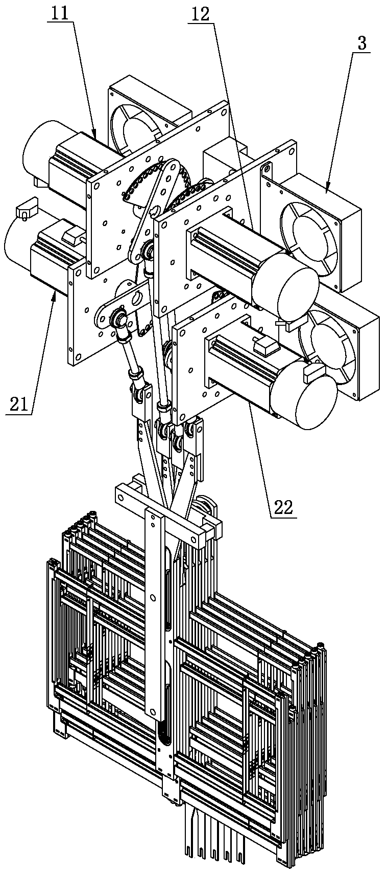 Multi-head heald frame servo control device