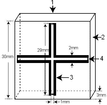 Super-matching wave-absorbing material formed by utilizing sheeted cross-shaped metal unit structure