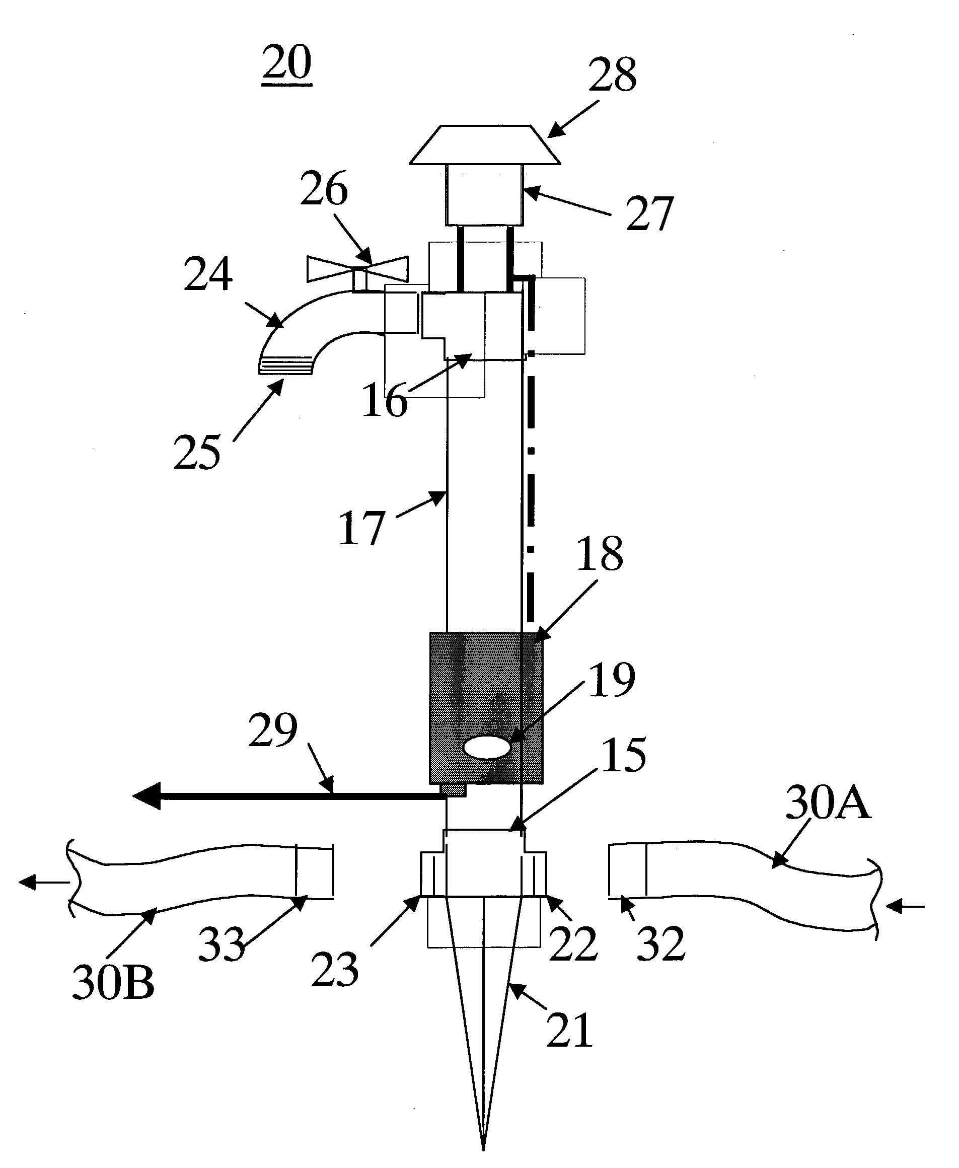 Lighted portable fresh water diverter