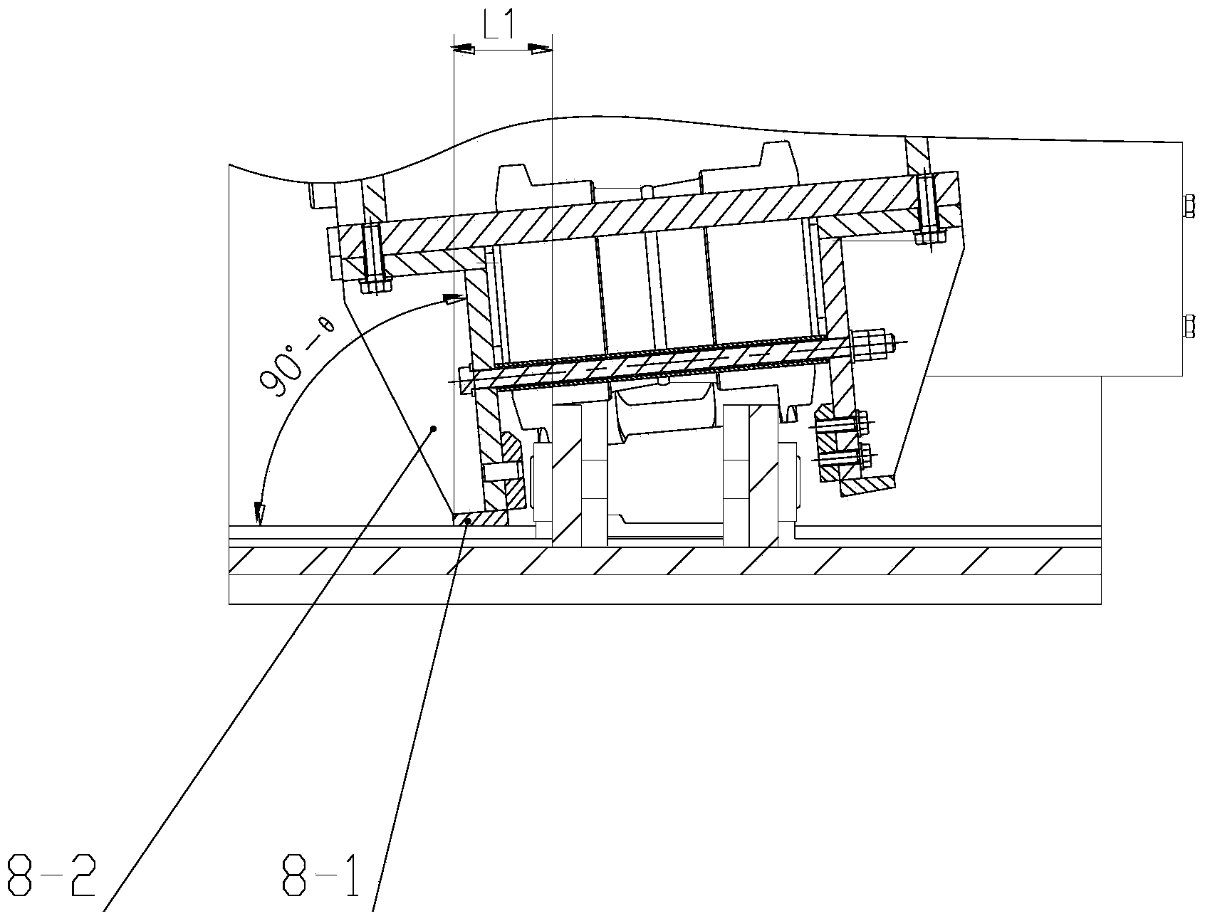 Caterpillar band guiding and derail preventing rail clamping device