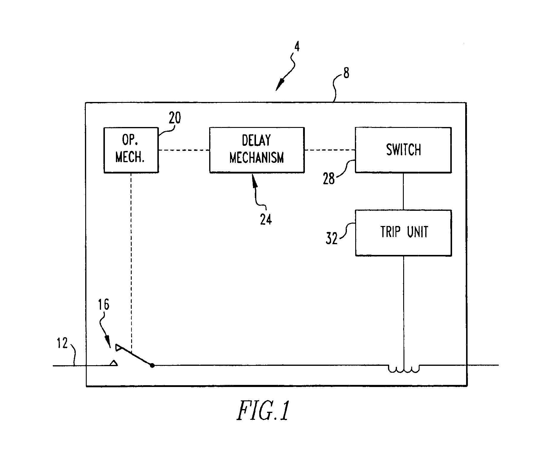 Circuit breaker with delay mechanism