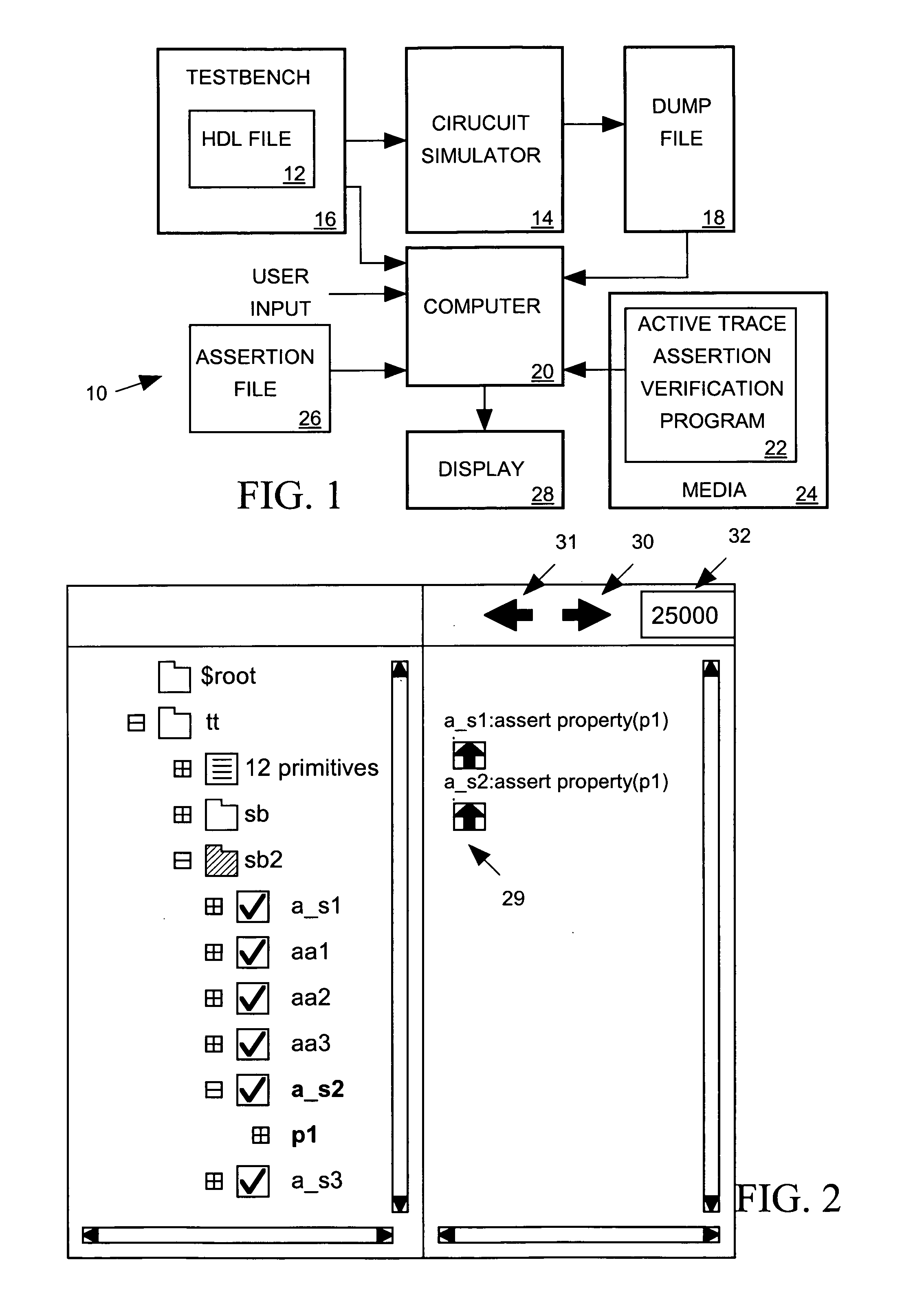 Active trace assertion based verification system