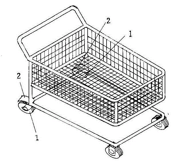 Shopping cart with brakes