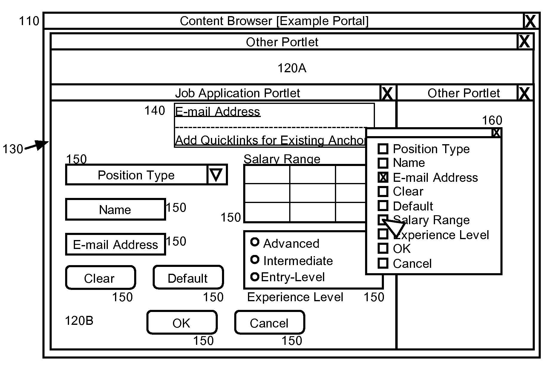 Content navigational shortcuts for portal environments