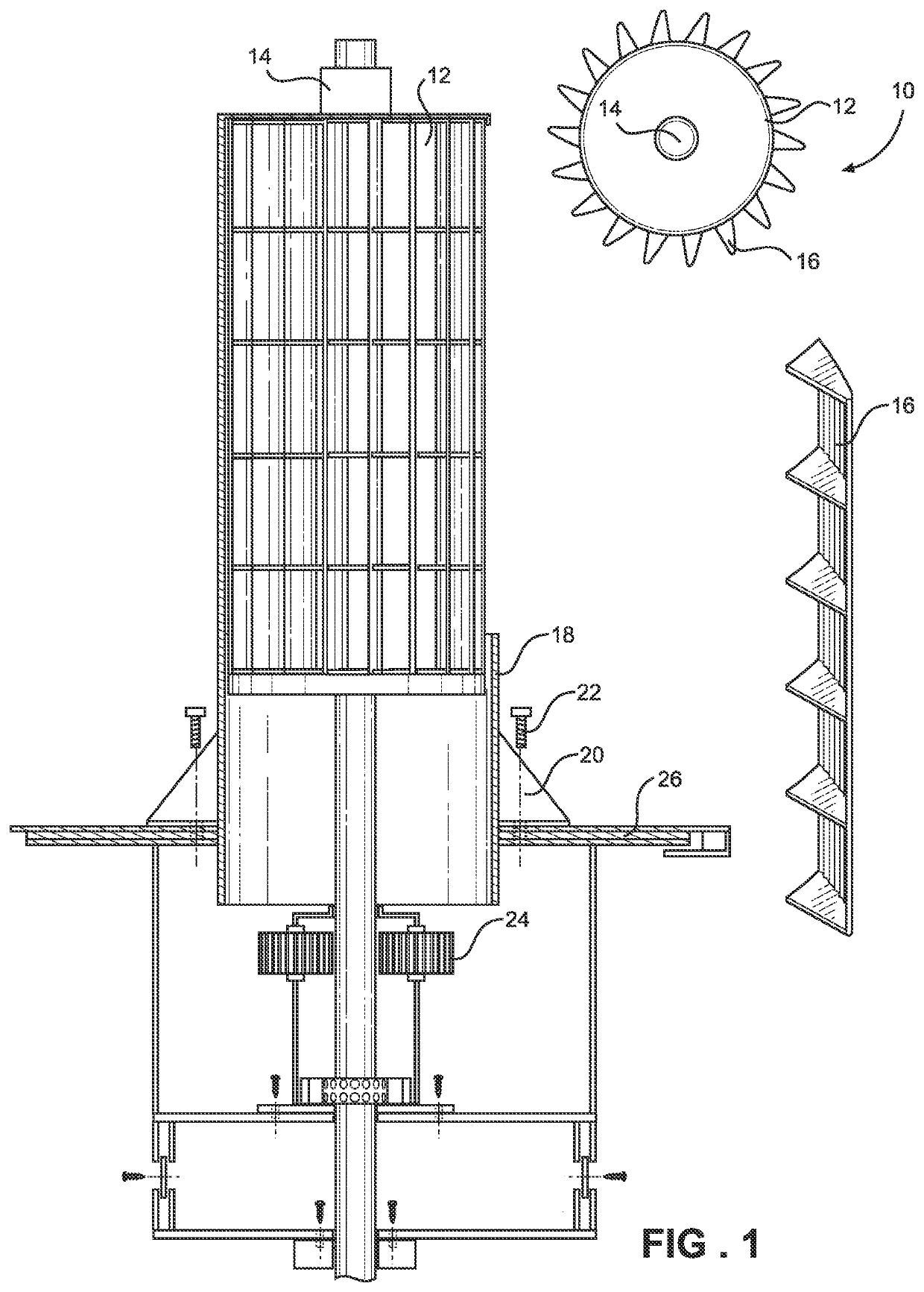 Turbine engine with wind trap blades and floating drum