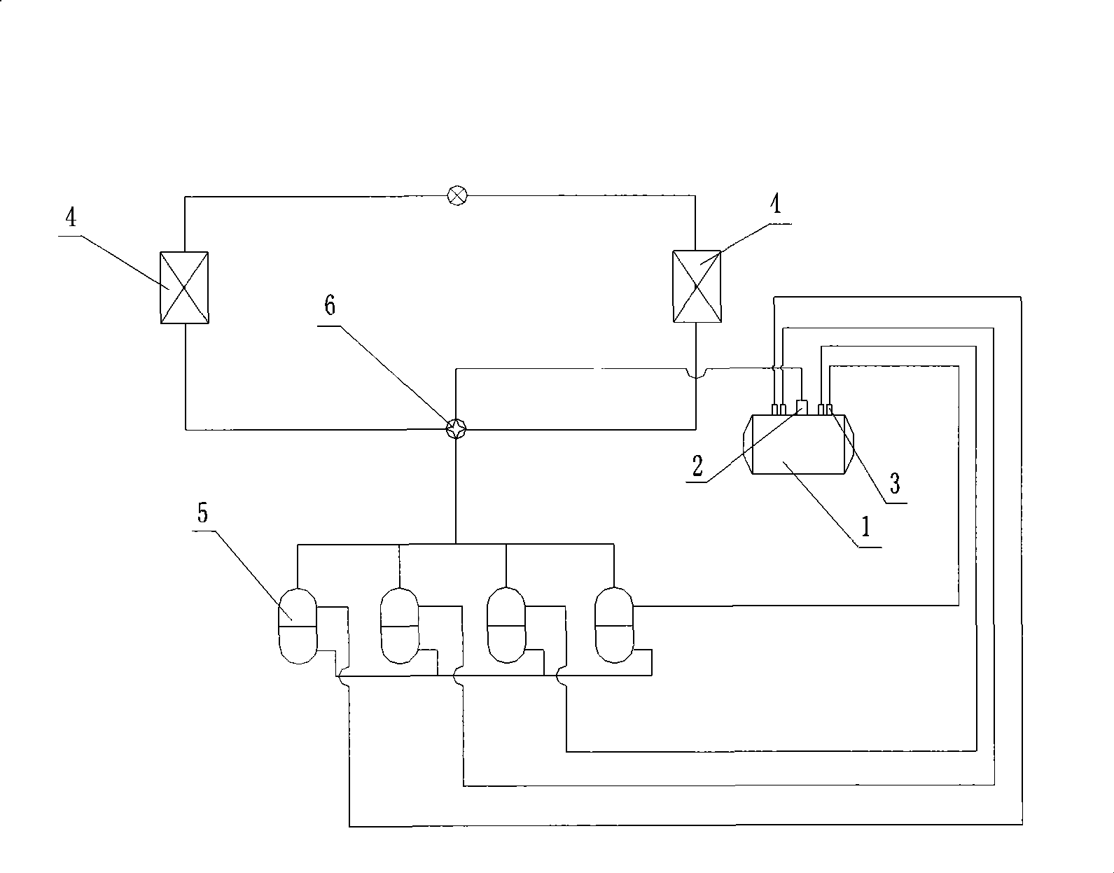 Gas-liquid separator suitable for air conditioning system with multi-compressor parallel connection