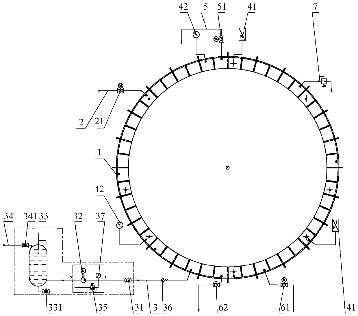 Hinged sealing test device for shield tunneling machine