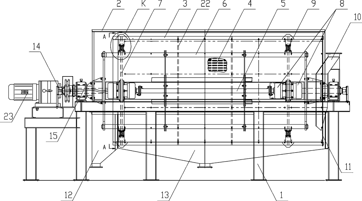 External cylindrical vibrating screen for screening ore pulp material