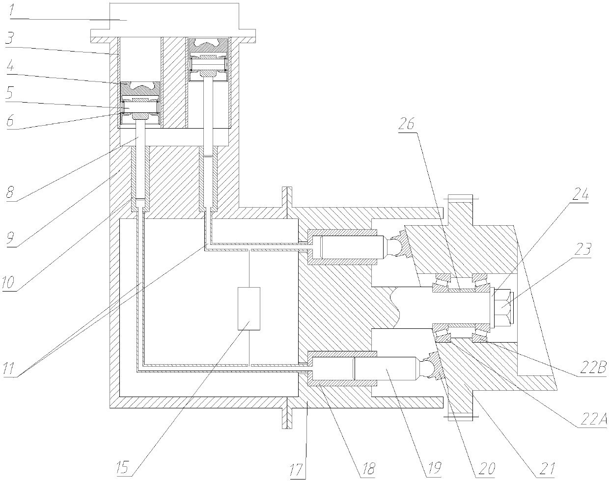 Crankshaft-free hydraulic transmission engine