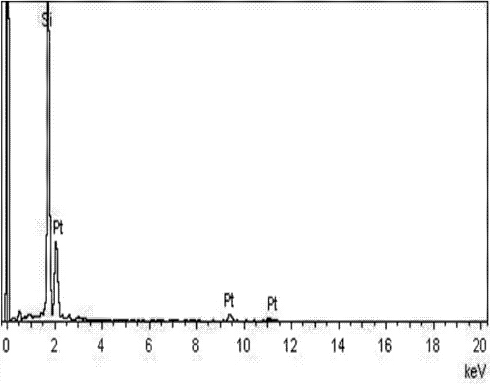 Pt/silicon nanometer array structure composite material and preparation method thereof