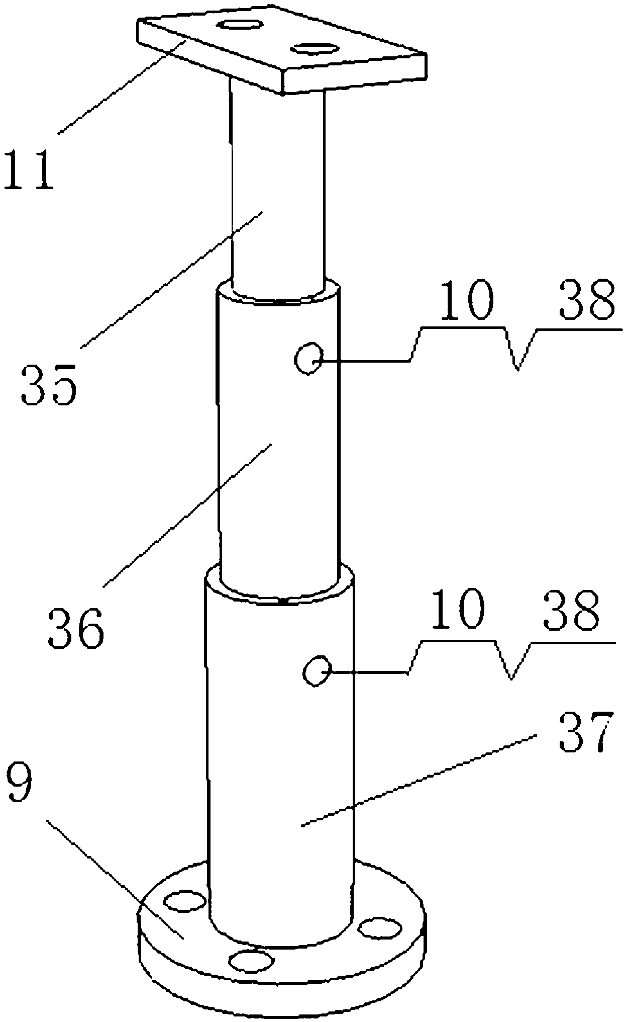 Double-support four-degree-of-freedom millimeter wave detection device test platform