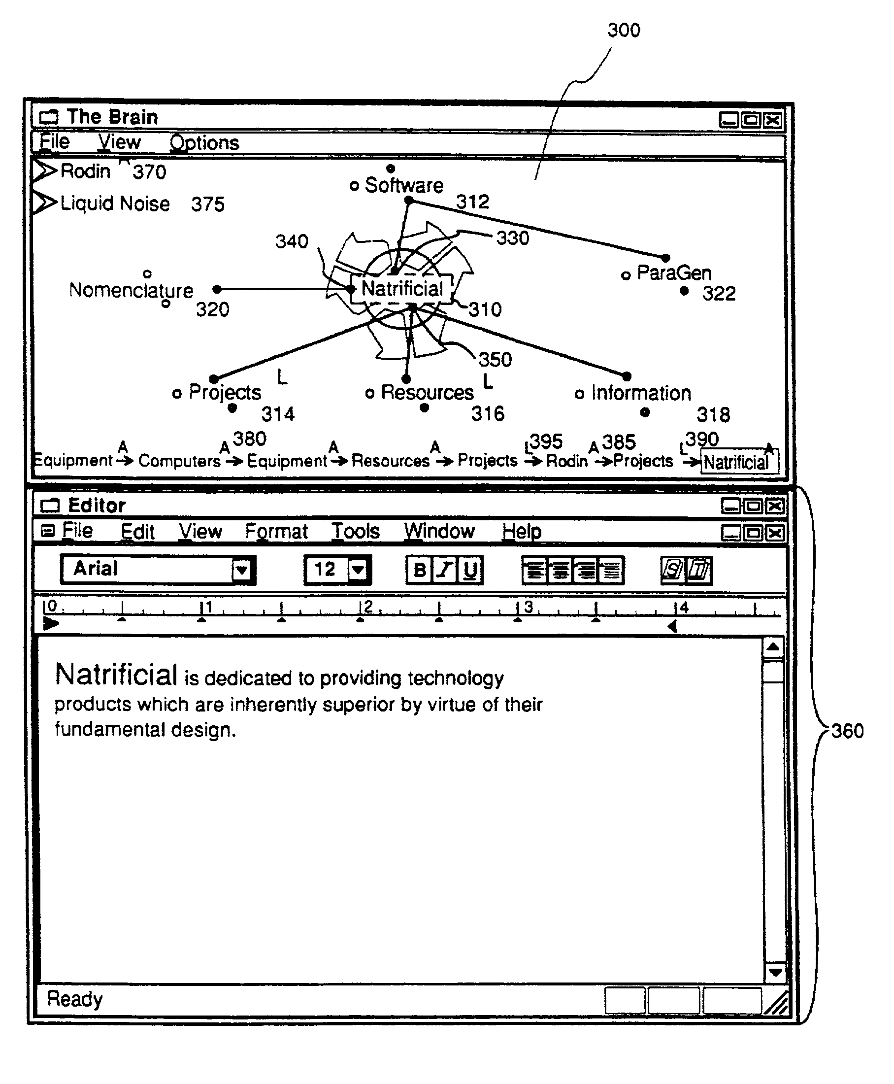 Method and apparatus for sharing many thought databases among many clients